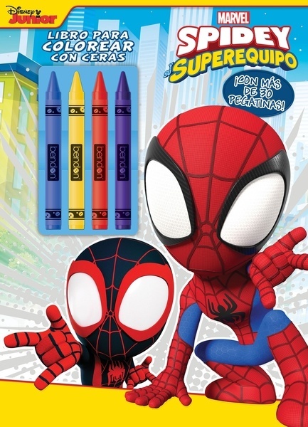 Spidey y su superequipo. Libro para colorear con ceras "Con pegatinas"