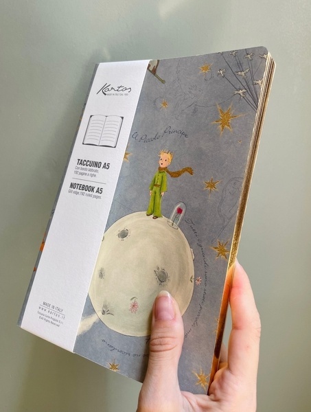Cuaderno Principito A5 borde dorado