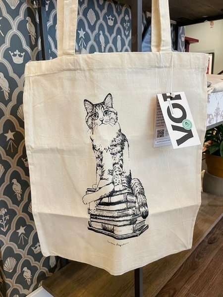 Bolsa Laura Agustí 'Cat on books'