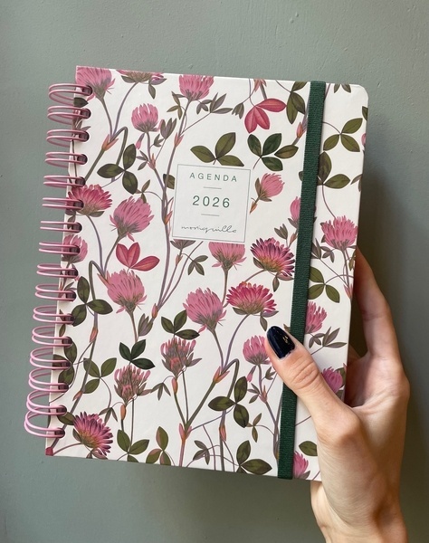 Agenda anual 2026 Moriquilla flores
