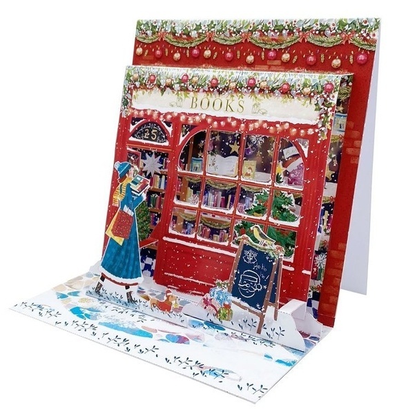 Tarjeta Navidad libros (pop-up)