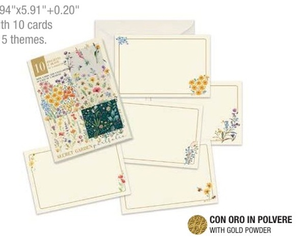Pack 5 tarjetas y 5 sobres Flores (10x15 cm)