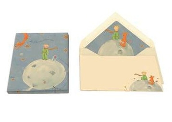 Pack 5 tarjetas y 5 sobres Principito (8,5x12,5 cm)
