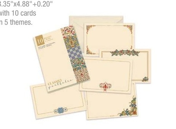 Pack 5 tarjetas y 5 sobres Classici (8,5x12,5 cm)