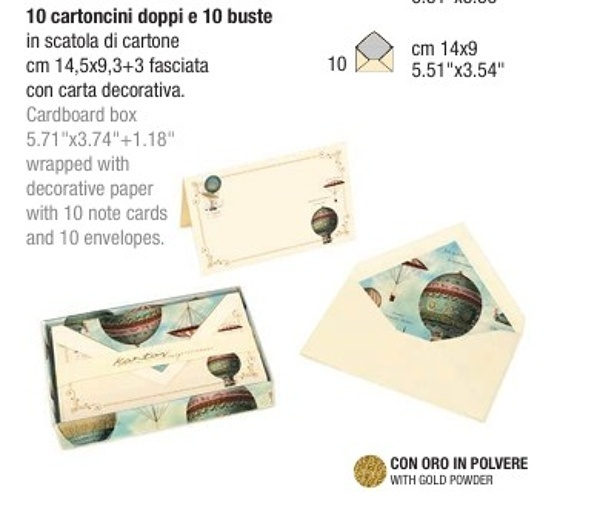 Pack 10 tarjetas y sobres Globos (9x14)