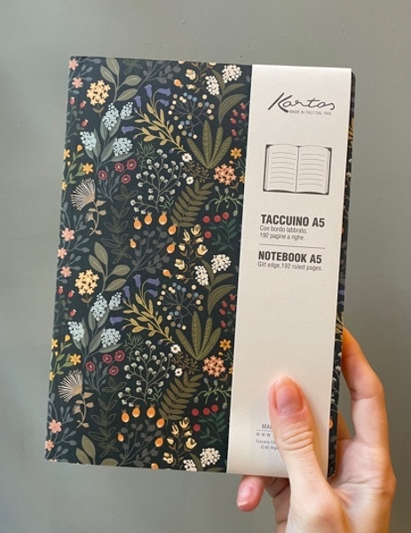 Cuaderno A5 borde dorado - Botánica