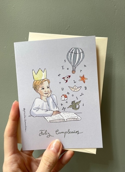 Tarjeta cumpleaños azul