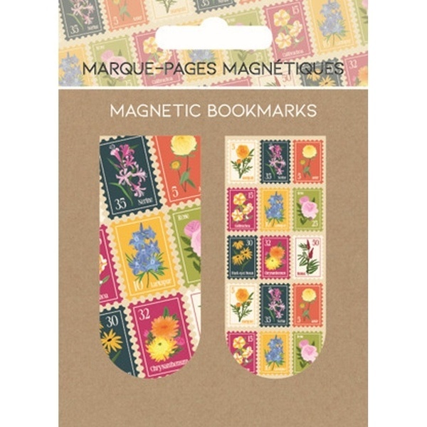 Marcapáginas magnéticos - Sellos florales