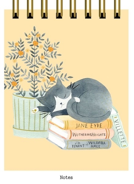 Cuaderno A6 gatos y libros (150 hojas)