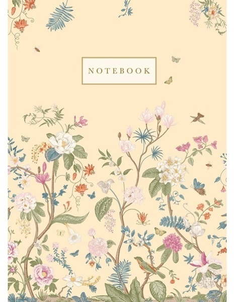 Cuaderno A5 flores en crema (48 hojas)