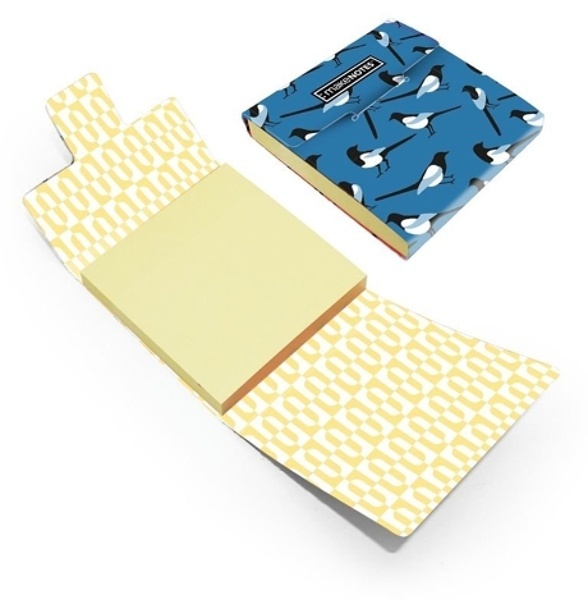 Pack de post-its azul pájaros (75x75 mm)