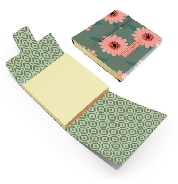 Pack post-its rosa flores (75x75 mm)