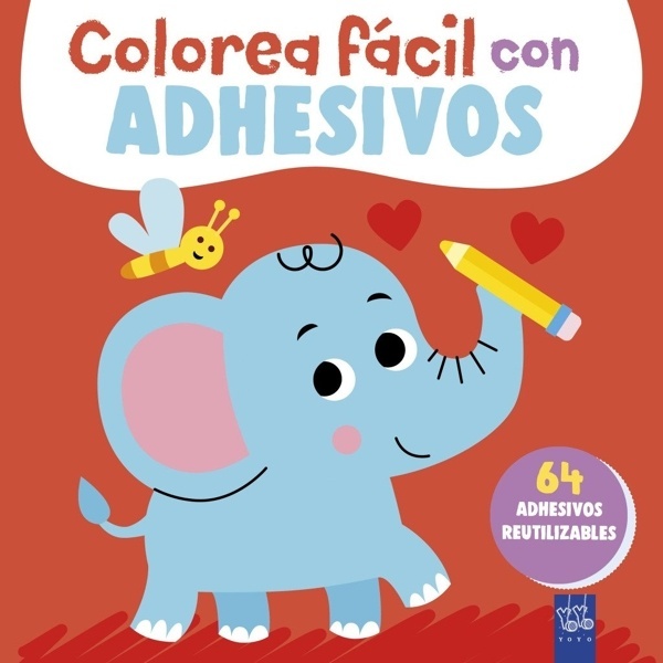 Colorea fácil con adhesivos. Elefante 'PEGATINAS'