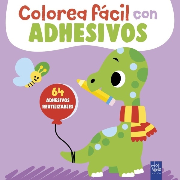 Colorea fácil con adhesivos. Dinosaurio 'PEGATINAS'