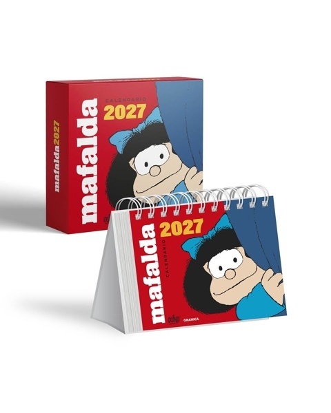 Calendario 2027 Mafalda mesa pequeño rojo (con caja)