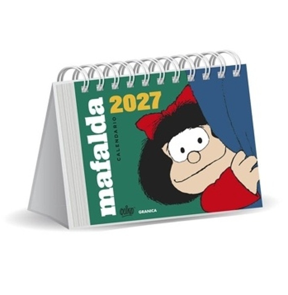 Calendario 2027 Mafalda mesa pequeño verde