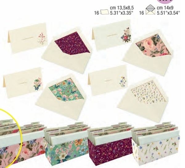 Pack 16 tarjetas + sobres felicitación - Rosa