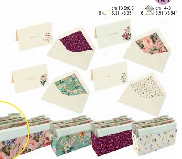 Pack 16 tarjetas + sobres felicitación   Granate